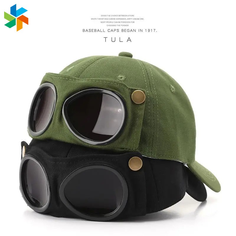Mũ phi công kèm mắt kính phong cách Hàn Quốc thời trang nam nữ Mũ lưỡi trai unisex dạo phố du lịch JP6