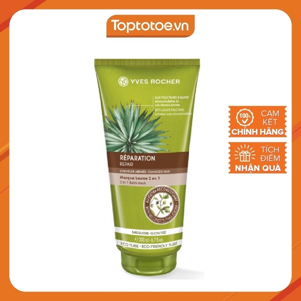 Mặt Nạ Ngủ Phục Hồi Sức Sống Cho Tóc Khô Và Hư Tổn Yves Rocher Repair 2 in 1 Balm Mask 200ml
