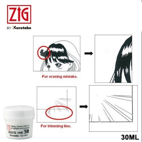 Mực trắng Zig White Ink 30, Kuretake