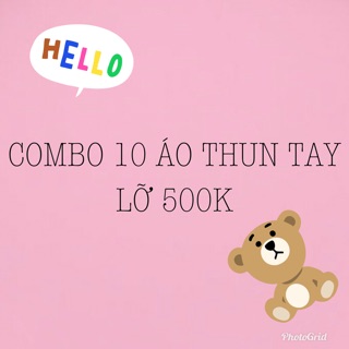 Combo sỉ 10 áo thun tay lỡ 500k - không chọn mẫu