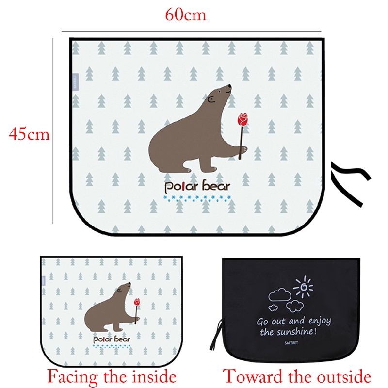 Tấm rèm che nắng cửa sổ xe hơi hít nam châm chống tia UV họa tiết hoạt hình đáng yêu dành cho trẻ em