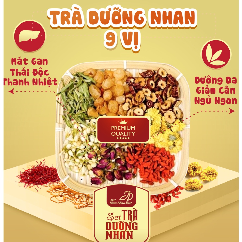 Trà dưỡng nhan bát bửu 9 vị thảo mộc cao cấp dưỡng tâm thanh nhiệt an thần Thiên Nhân Phát - Hanayuki Clinic Vietnam