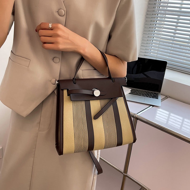 Túi đeo vai/ xách tay IELGY kẻ sọc phong cách phương tây thời trang dễ phối đồ cho nữ
