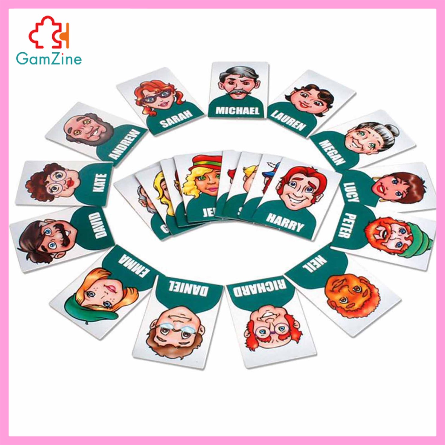 GamZine Portable Tabletop Who Is It Board Game Guessing Games Kids Family School