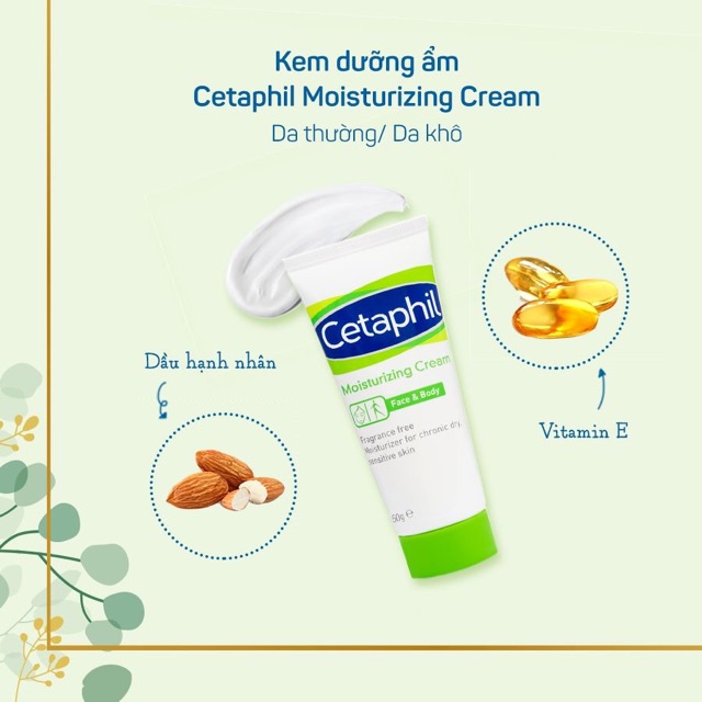 Kem Dưỡng Ẩm Cetaphil ⚡Chính Hãng⚡ Làm Mềm Da Cho Mặt, toàn thân Face &amp; Body Moisturizing Cream 50g