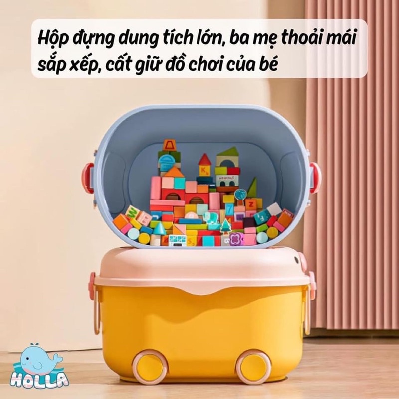 Thùng đựng đồ chơi có bánh xe di chuyển