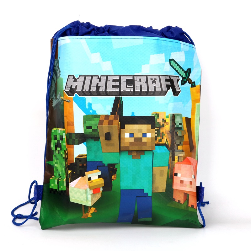 Balo Dây Rút In Họa Tiết Minecraft Cho Bé