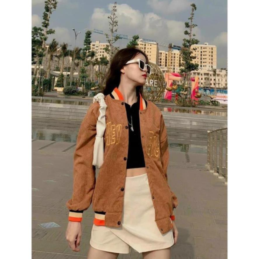 Áo Khoác Nữ - Áo khoác nhung kiểu bomber thêu logo HEY BIG siêu đẹp - Logo Thêu Xịn Sò, chất liệu siêu đẹp | BigBuy360 - bigbuy360.vn