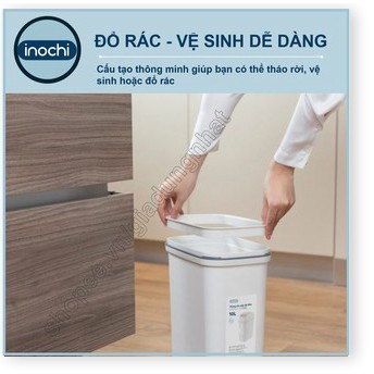 Thùng Rác Nhựa Nắp Lật Inochi 15 Lít Rất Đẹp Làm Sọt Rác Văn Phòng, Khách Sạn, Đựng Rác Gia Đình, Để Bàn Trong Nhà