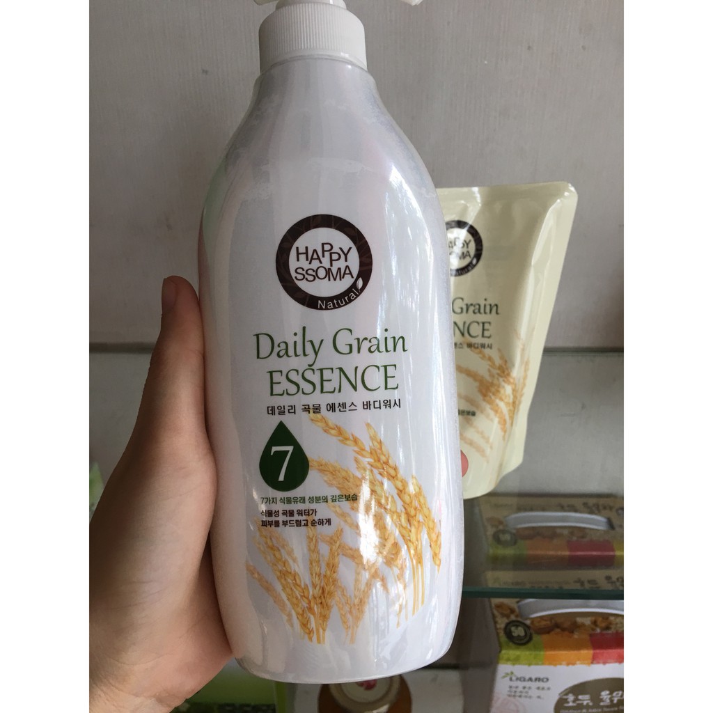 [Hàng chính hãng] Bộ Sữa Tắm Gạo Happy SSoma Hàn Quốc Chai 500ml + Túi 250ml