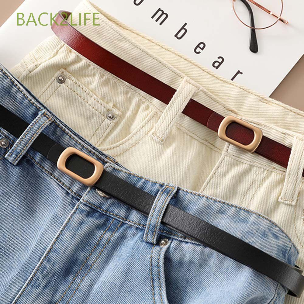 Thắt lưng da bò phối mặt hợp kim thời trang cao cấp dành cho nữ