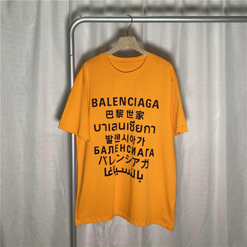 Thương hiệu thời thượng hàng đầu BAL - * - áo thun ngắn tay in logo màu đa ngôn ngữ, kiểu dáng giống nhau cho nam và nữ