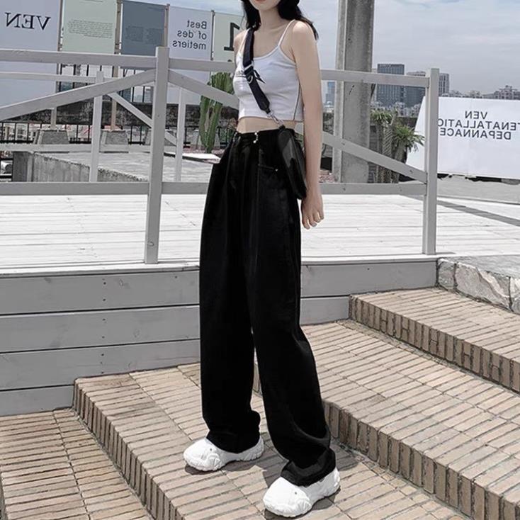 Quần Jean Ống Rộng Gài Eo Ulzzang Basic Unisex cực tôn dáng | BigBuy360 - bigbuy360.vn