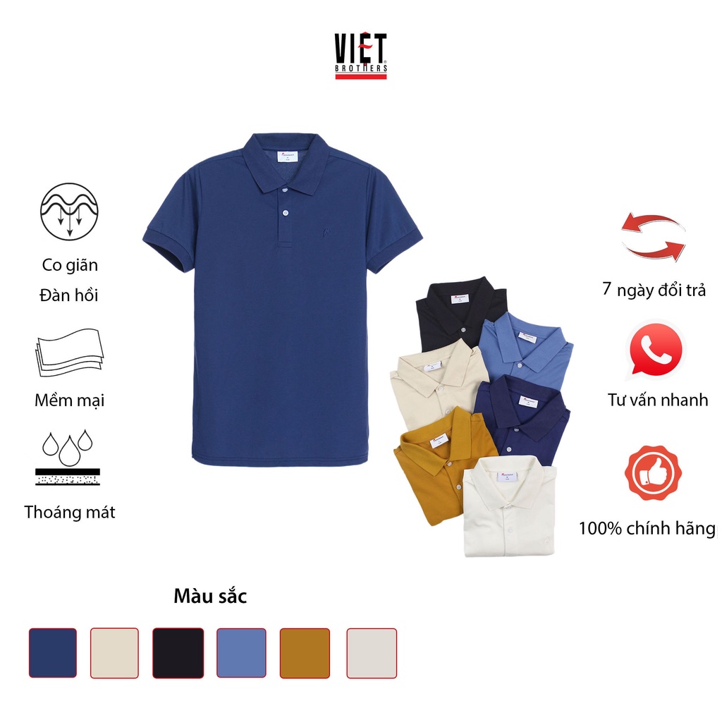 Áo polo nam cao cấp, áo phông nam có cổ, vải cotton thoáng mát VIỆTBROTHERS- 211PL03