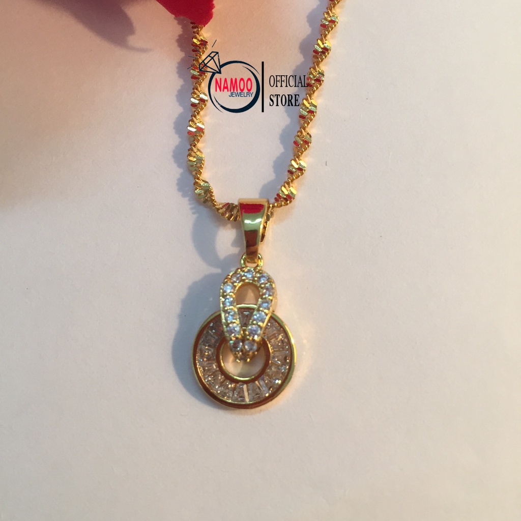 Vòng Cổ Đính Đá Nữ Bền Màu Mạ Vàng 18k V558 Namoo Jewelry