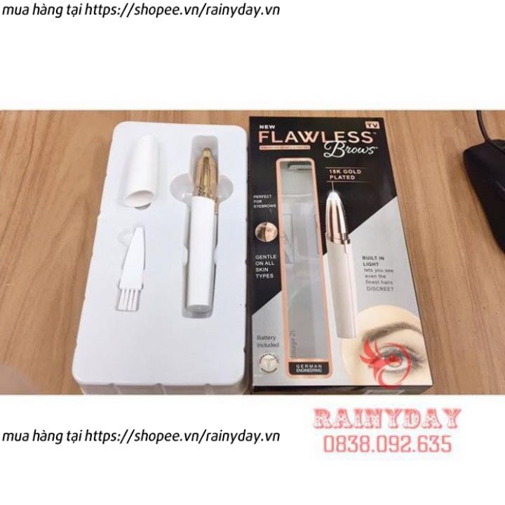 Bút tỉa lông mày máy cạo tỉa chân lông mày Flawless Brows sạc bằng điện cao cấp