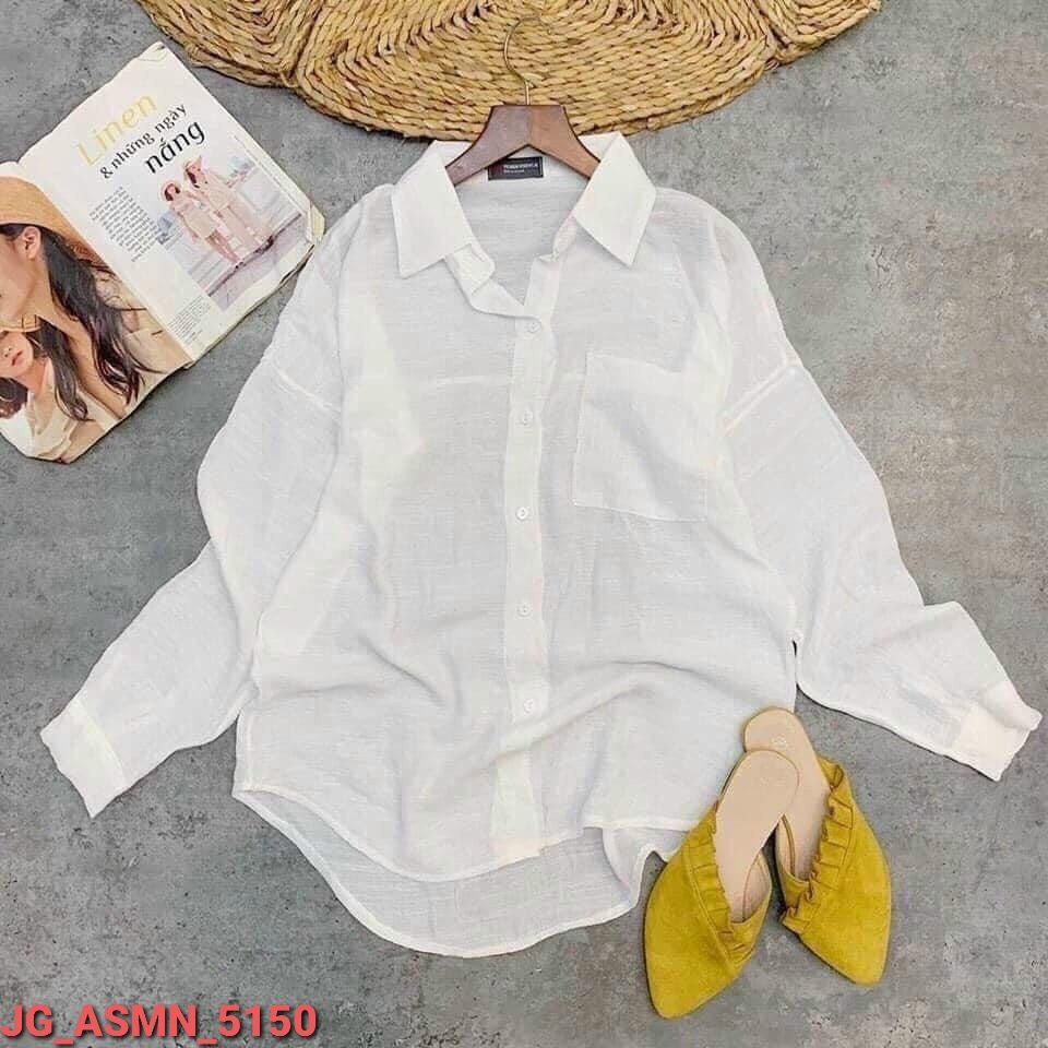 🌟HCM🌟 Áo Sơ Mi Nữ, Áo Sơ Mi From Dài Vải Đủi JG_ASMN_5150