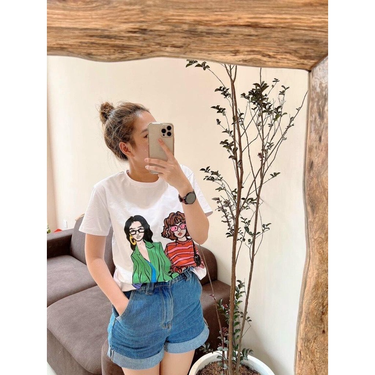 MS490 Áo phông nữ cổ tròn cô gái cá tính