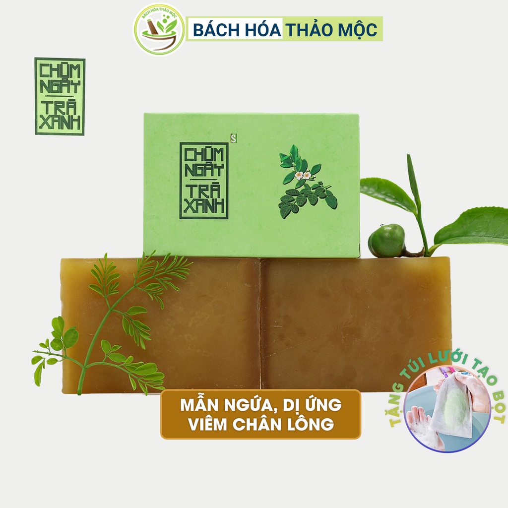 [Giảm 3k + FreeShip]  Xà Phòng - Xà Bông Sinh Dược Chùm Ngây Trà xanh HandMade 100gram