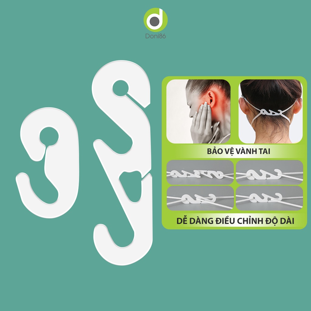 Móc cài đeo khẩu trang chống đau tai kiểu cong dấu ngã tiện lợi khi sử dụng_Doni86_DOPK197