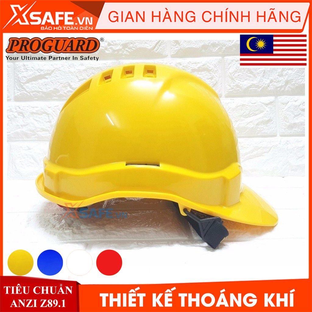 Nón bảo hộ Proguard HG2-WHG3RS nhựa ABS siêu cứng-có lỗ thoáng khí,4 màu, nút vặn kèm hệ khung treo - mũ bảo hộ lao động