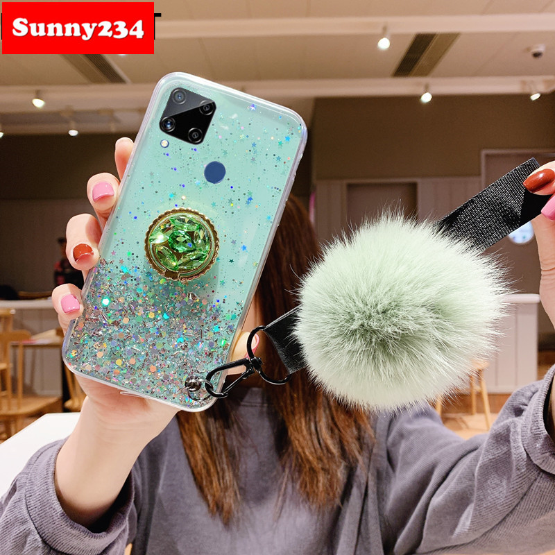 REALME OPPO Ốp Điện Thoại Lấp Lánh Cho Realme C15 C11 Oppo A52 A92 A31 A5 A9 2020 A5S A7 A12 A3S Realme C3 5i 5s 5 Pro C1 Reno 4 3 2f 2z