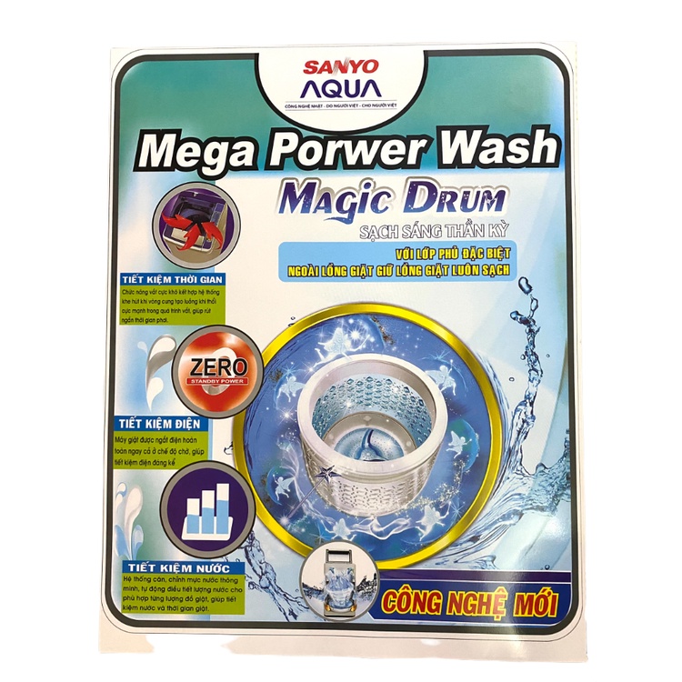 Tem dán máy giặt Sanyo Aqua chất lượng nhiều mẫu