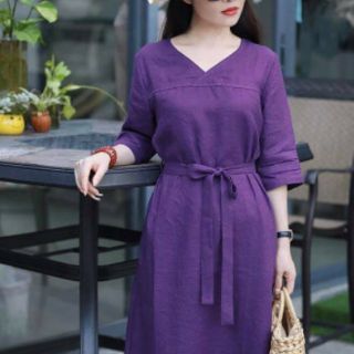 Vải Linen bột tím Huế 2020