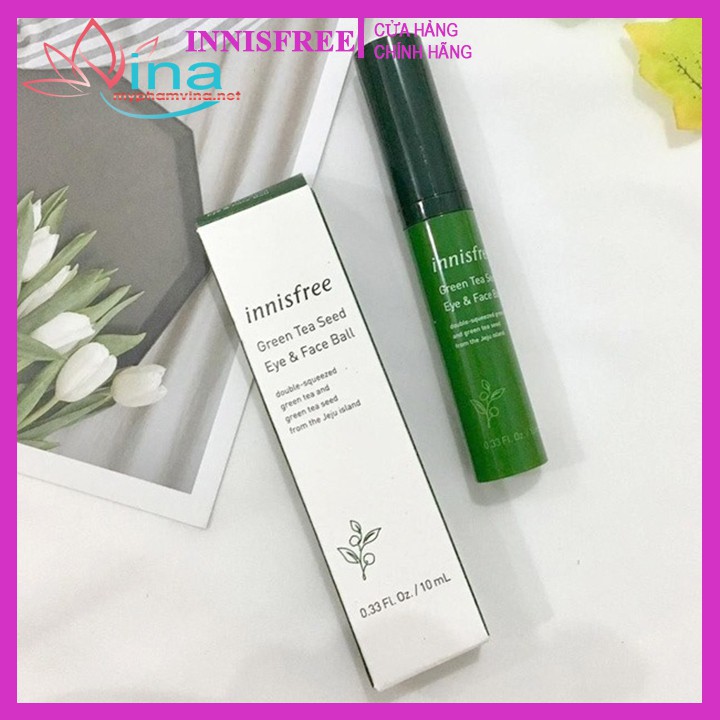 Thanh Lăn Dưỡng Da Mắt Và Da Mặt Innisfree Green Tea Seed Eye &amp; Face Ball PV402