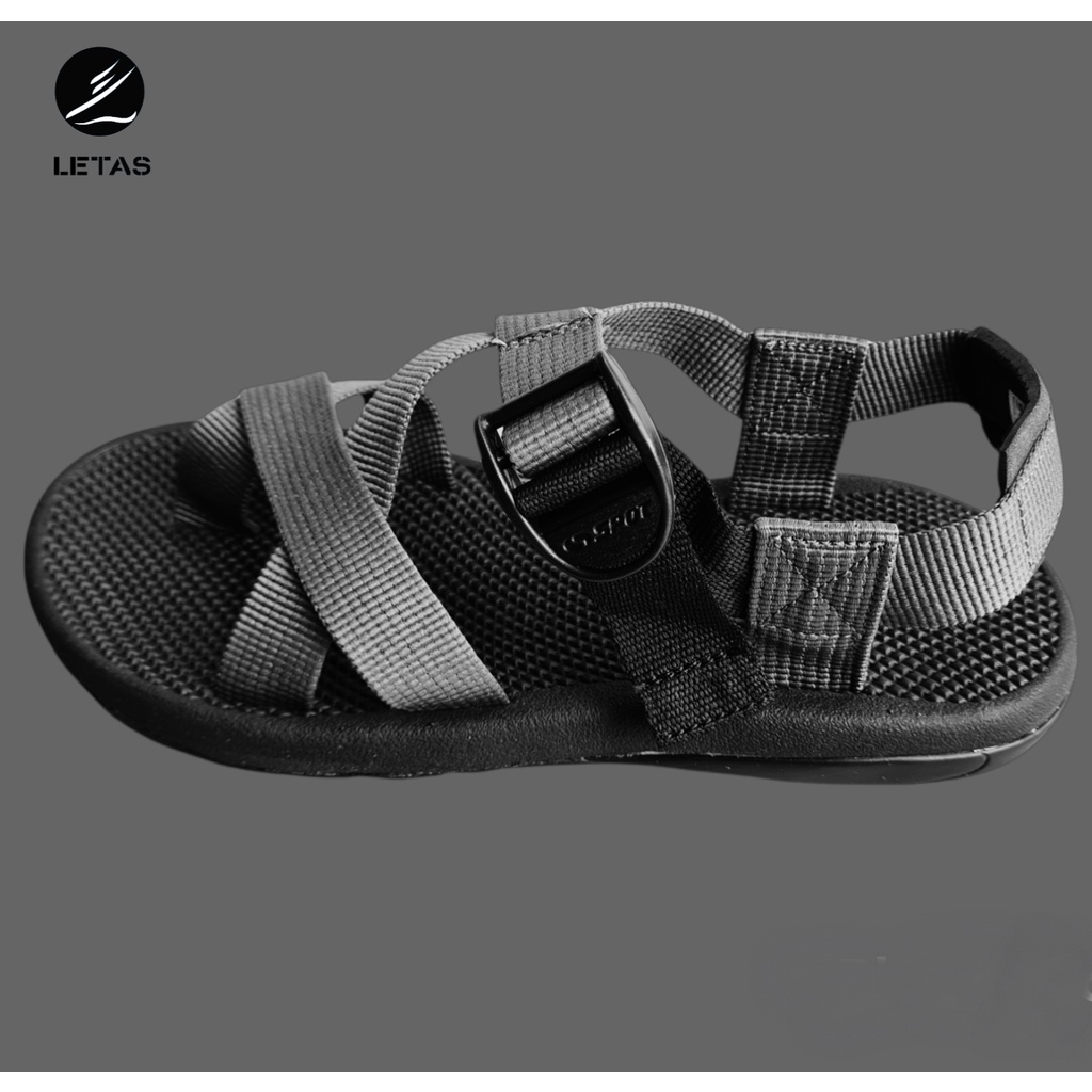 Sandal Unisex Quai Chéo Xỏ Ngón Letas LNV65 - Tro