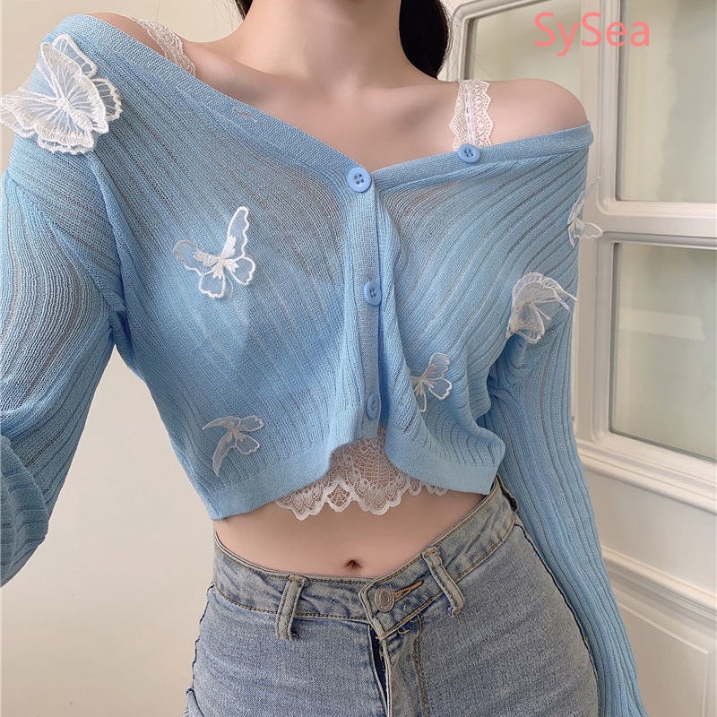 Áo Cardigan Dệt Kim Tay Dài Chống Nắng Thời Trang Mùa Thu Dành Cho Nữ