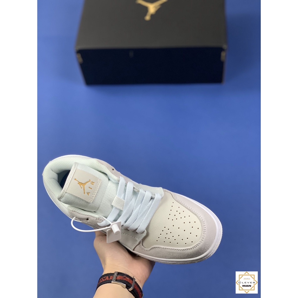 (FREESHIP+HỘP) Giày Thể Thao AIR JORDAN 1 Low Paris Thấp Cổ Màu Xám Xanh Cực Phong Cách Clever Man Store