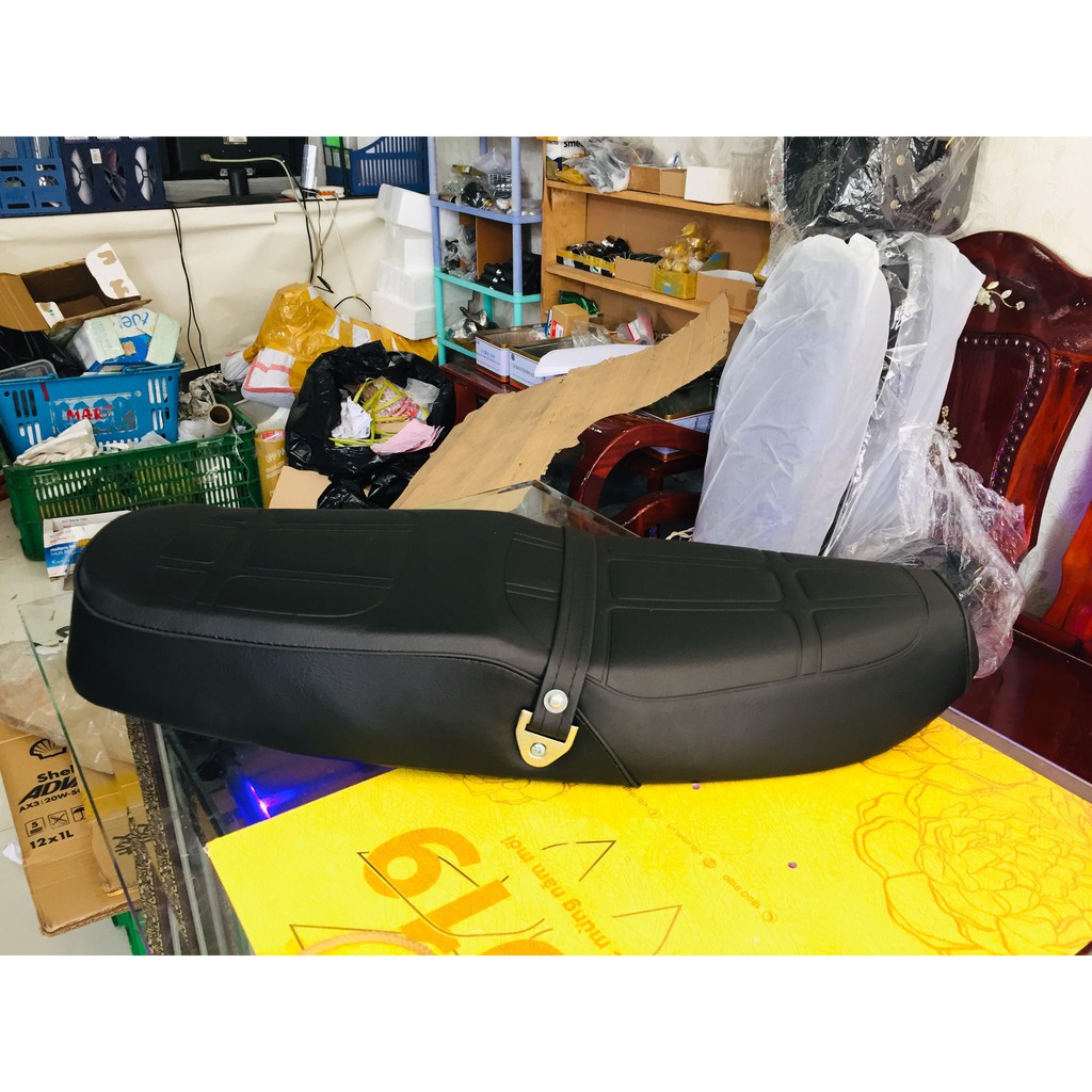 Cub DD-82-84-Custom: Yên liền màu đen cho xe cub đèn vuông như DD-DH-Custom-82-84-92-94