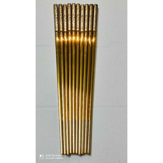 Bộ 5 đôi đũa inox 304 mạ vàng