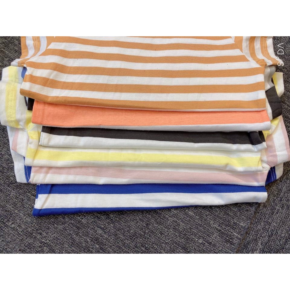 Áo Thun Kẻ Cho Bé Trai Bé Gái Xuất Nhật Muji Mềm Mại Cotton Kẻ Ngang