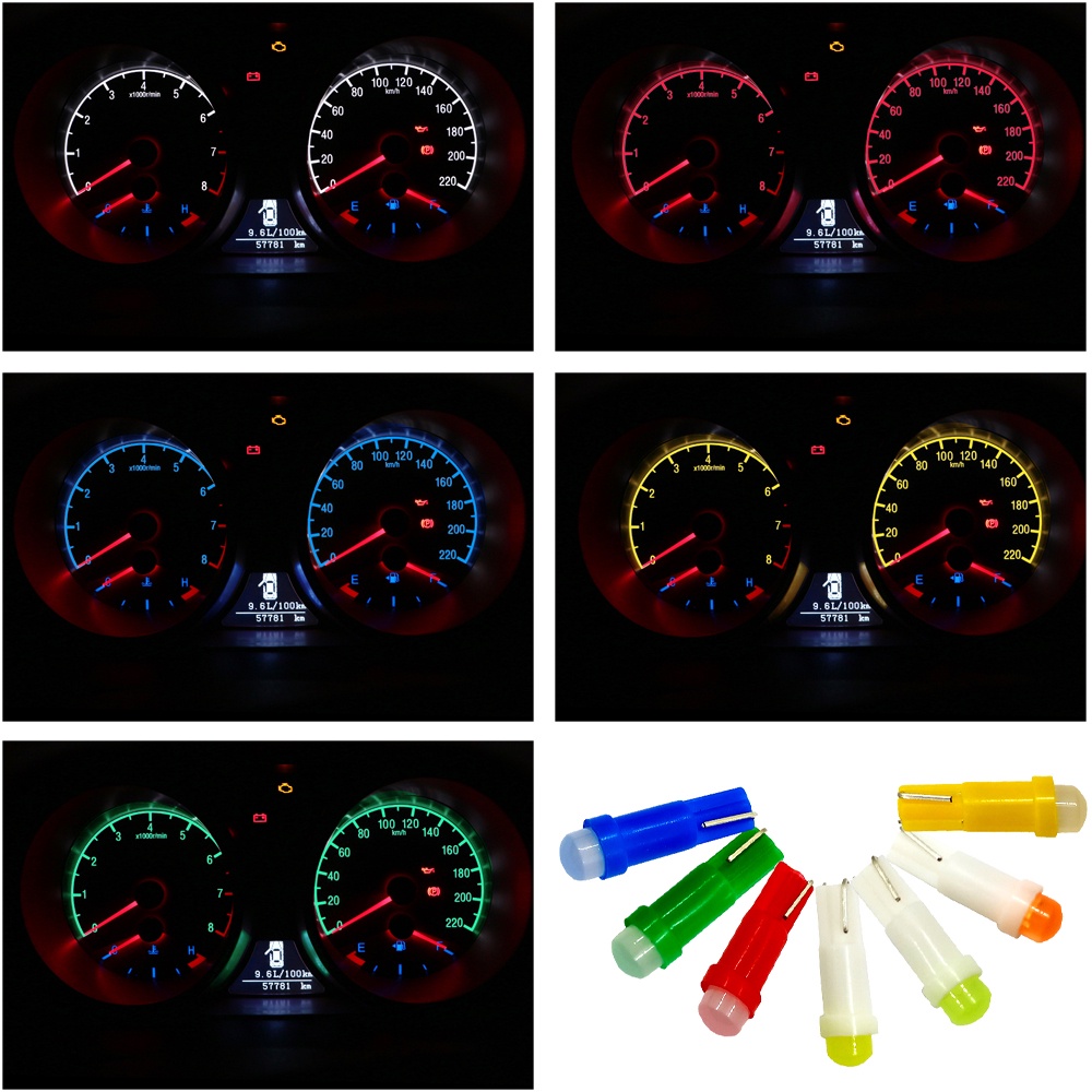 Set 10 Đèn LED T5 W1.2W W3W 4014 Siêu Sáng Chuyên Dụng Dành Cho Ô Tô