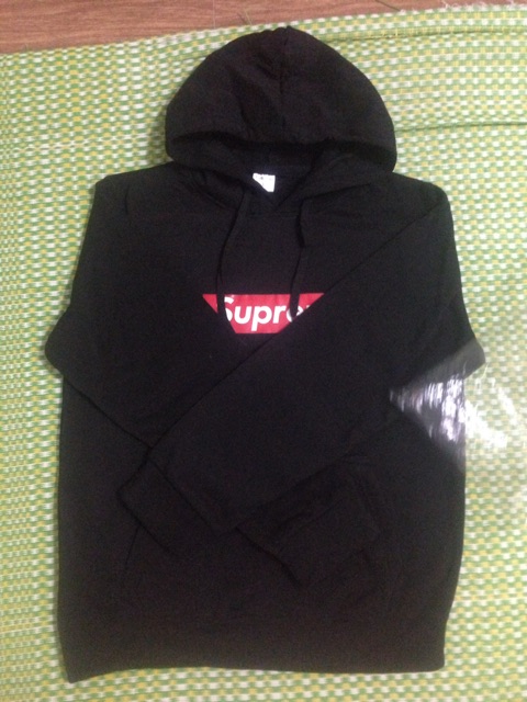 (Xả kho) Áo hoodie supreme, đen trơn nỉ bông dày (ảnh thật, video) | BigBuy360 - bigbuy360.vn
