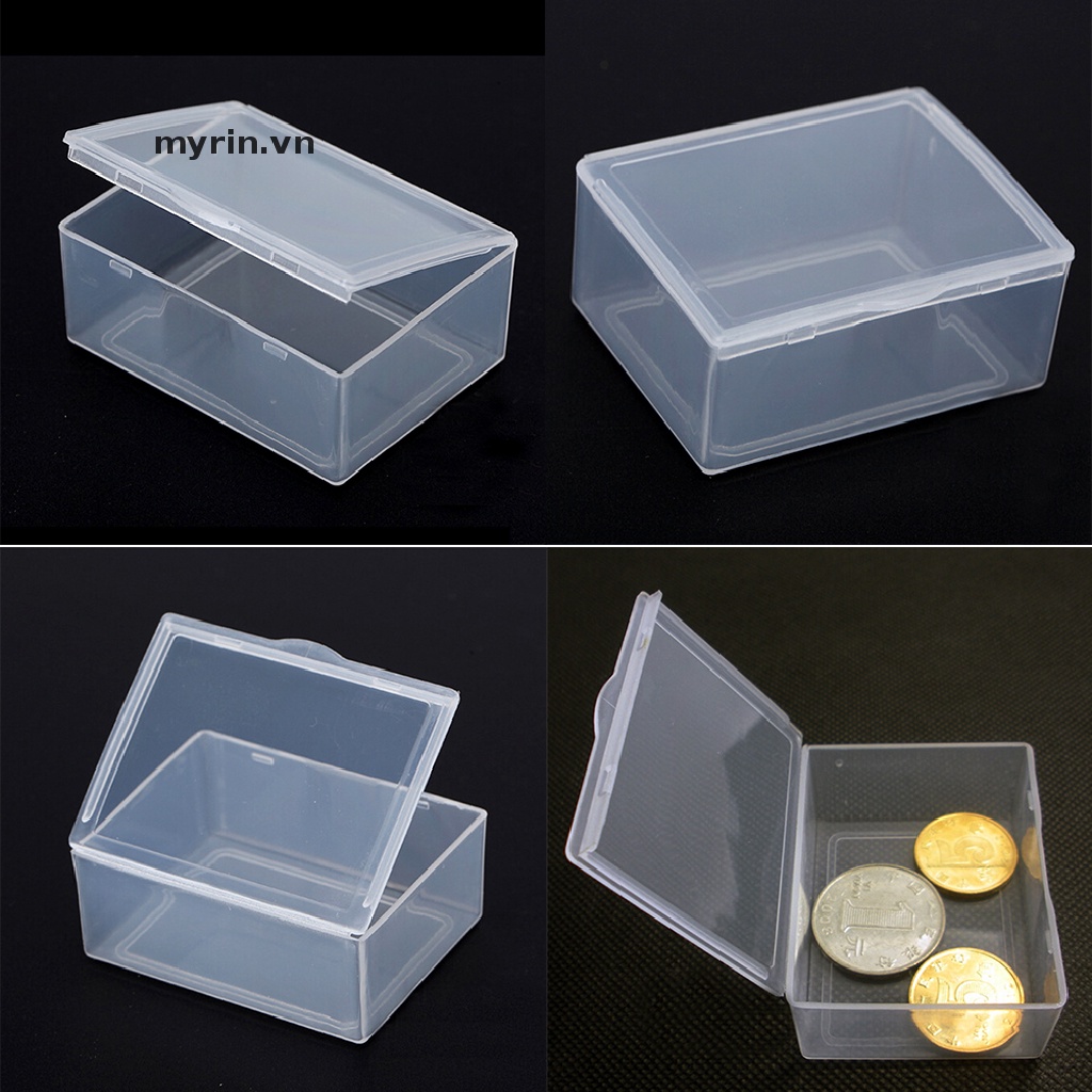 Set 5 Hộp Nhựa Hình Chữ Nhật Trong Suốt Đựng Đồ Trưng Bày Đa Năng