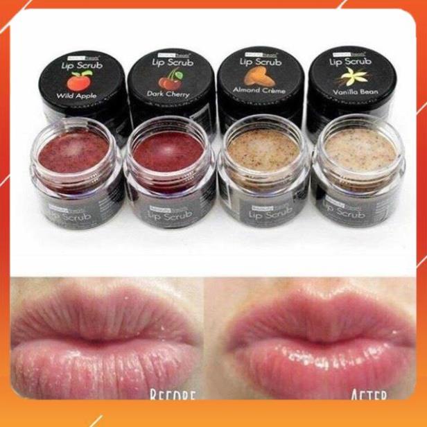 [CHÍNH HÃNG] Tẩy da chết/Tẩy tế bào chết môi Beauty Treats Lip Scrub 10.5g (lọ màu đen tròn)