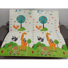 Thảm xốp cho bé XPE gấp gọn tấm lót trải sàn 2 mặt chống thấm chống trơn hàn quốc phủ silicon 1m8 2m