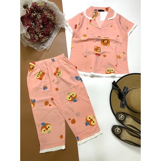 Bộ lững pijama lững vải lụa mặc nhà mịn mát