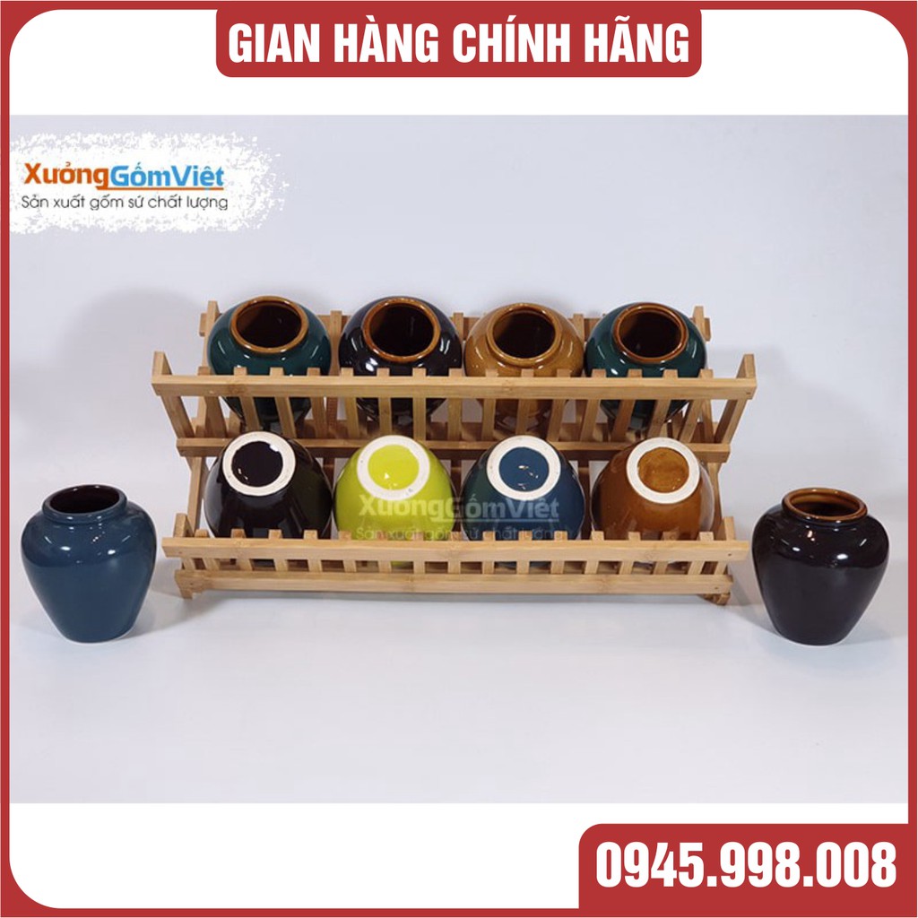 Chum mini đủ màu thích hợp đựng thức uống và trồng cây cảnh dung tích 400ml-hàng gốm bát tràng cao cấp loại 1-XGV