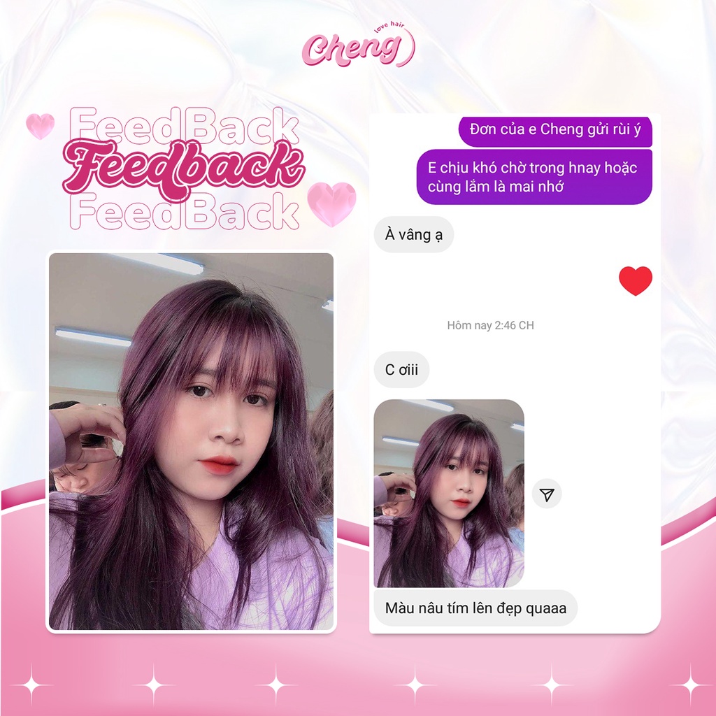 Thuốc Nhuộm Tóc Màu NÂU TÍM Không Tẩy | Chenglovehair, Chenglovehairs