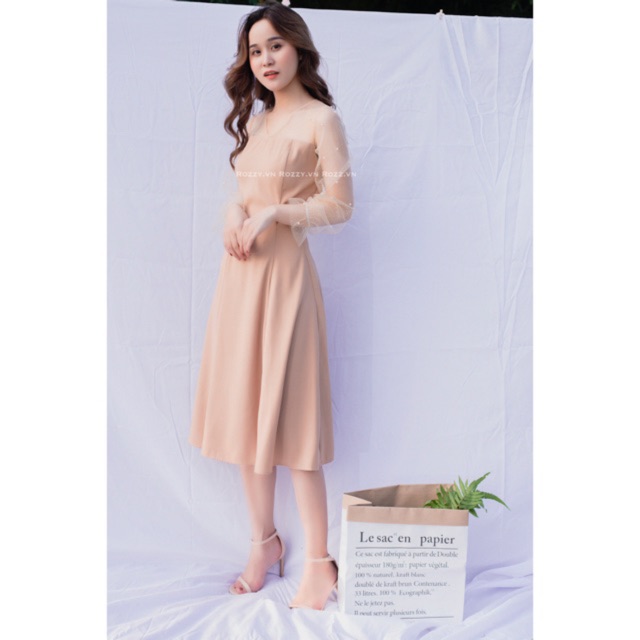 Calla Dress - Váy phối lưới trai