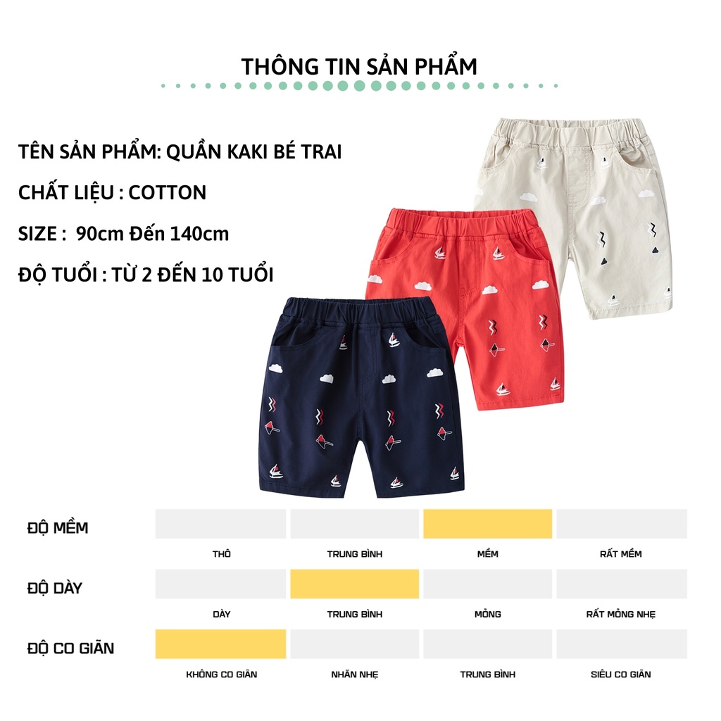 Quần short Kaki bé trai 27Kids WELLKIDS Quần đùi nam cho trẻ từ 2-10 tuổi BSKK1