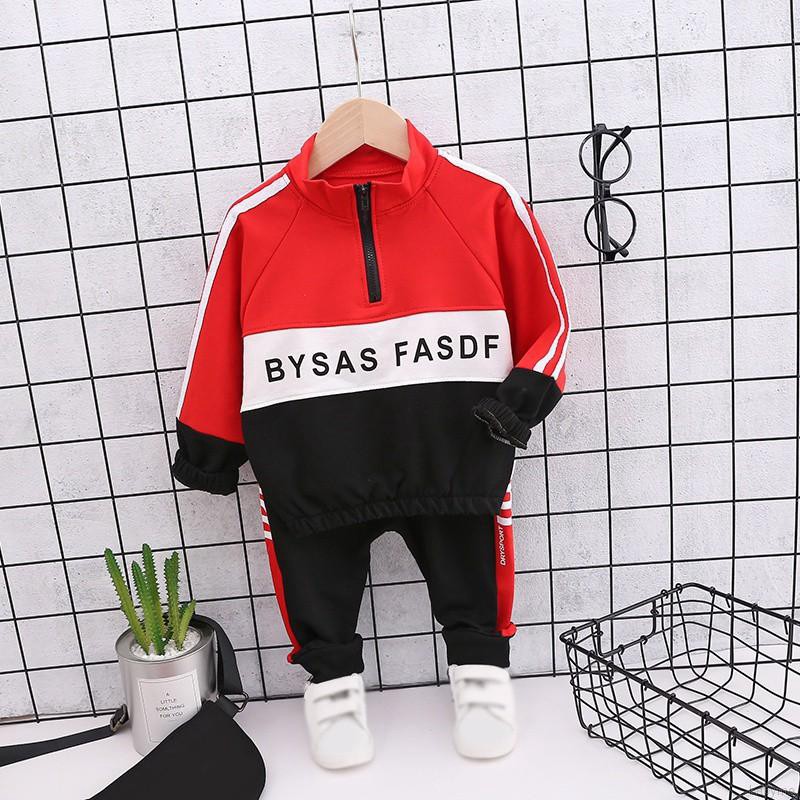 Set áo nỉ dài tay có mũ + quần dài đáng yêu cho bé trai