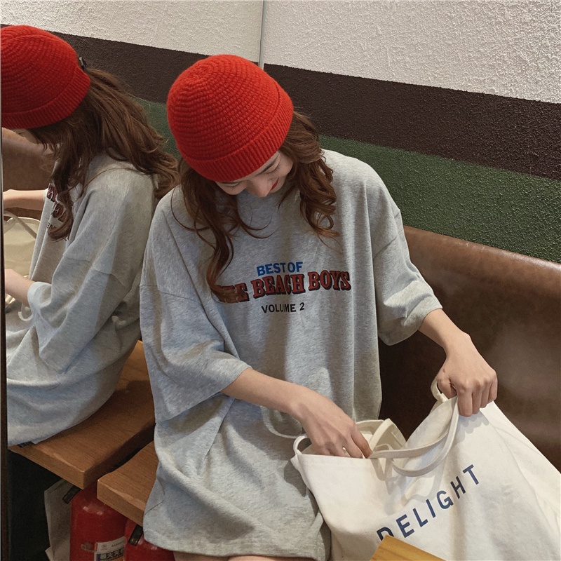 Áo Thun Tay Ngắn Dáng Rộng In Hình Thời Trang Mùa Hè Cho Nữ