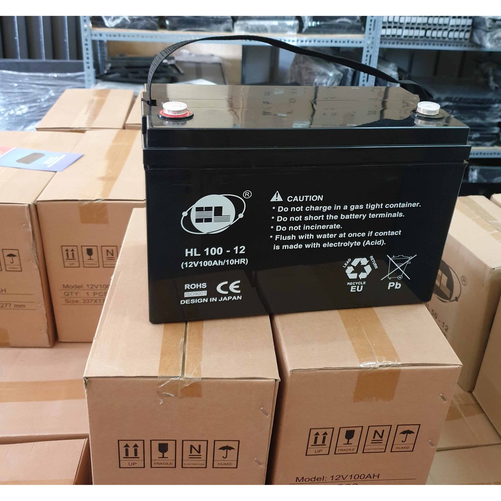 Bình acquy khô 12v-100Ah; battery HL100-12; 12v-100Ah chất lượng Nhật Bản