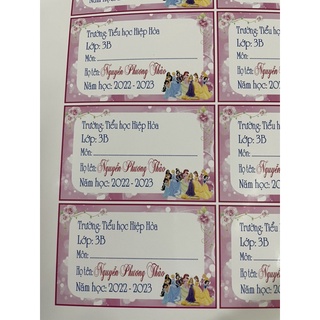 Combo nhãn vở kèm sticker cho bé