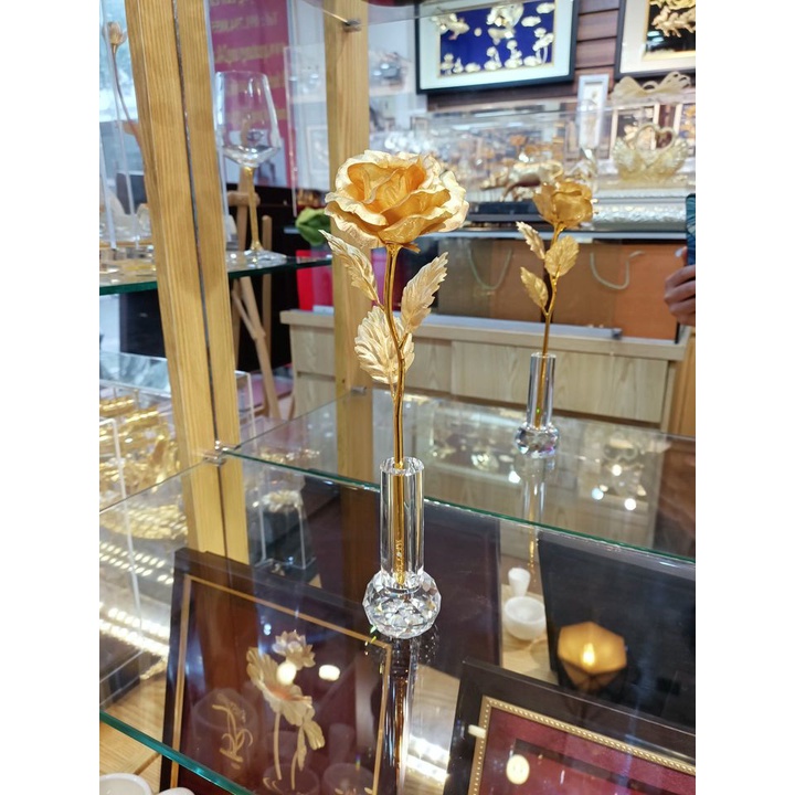 Cành hoa dát vàng 24k - Món quà tặng vợ, tặng người yêu ngày valentine 14/2, 20/10, 8/3 ý nghĩa - Quà tặng sếp nữ